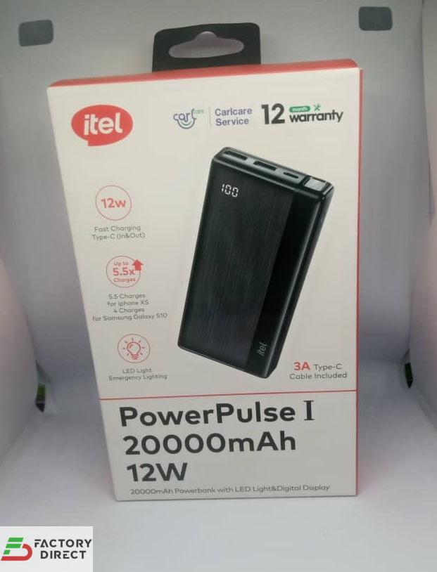 Itel PowerPulse Power Bank 20000mAh 12W Digital Display - Image 3