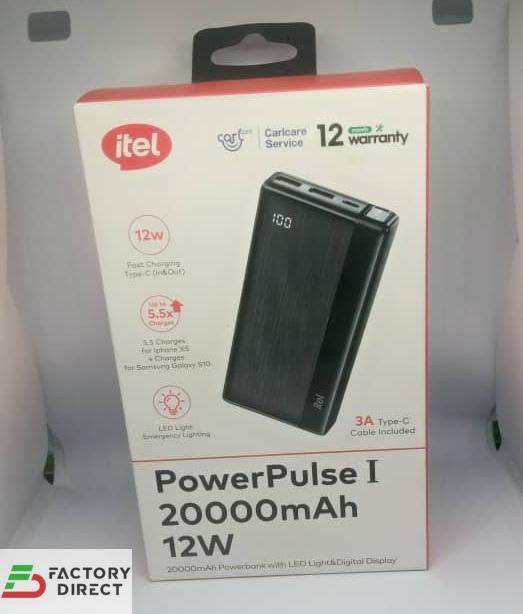 Itel PowerPulse Power Bank 20000mAh 12W