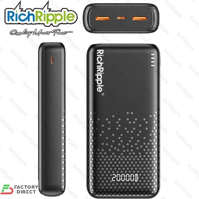 FD RichRipple Power Bank 20000mah Fast Charger with 2-in-2-out Fast Charging Power Bank - Image 3