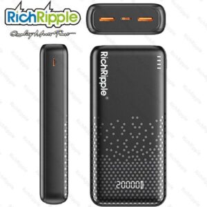 FD RichRipple Power Bank 20000mah Fast Charger with 2-in-2-out Fast Charging Power Bank