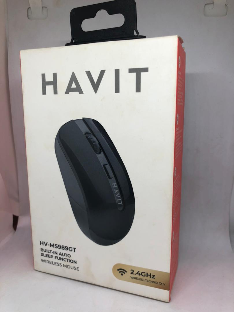 Havit HV-MS989GT 2.4GHz wireless mouse with auto sleep function in black packaging