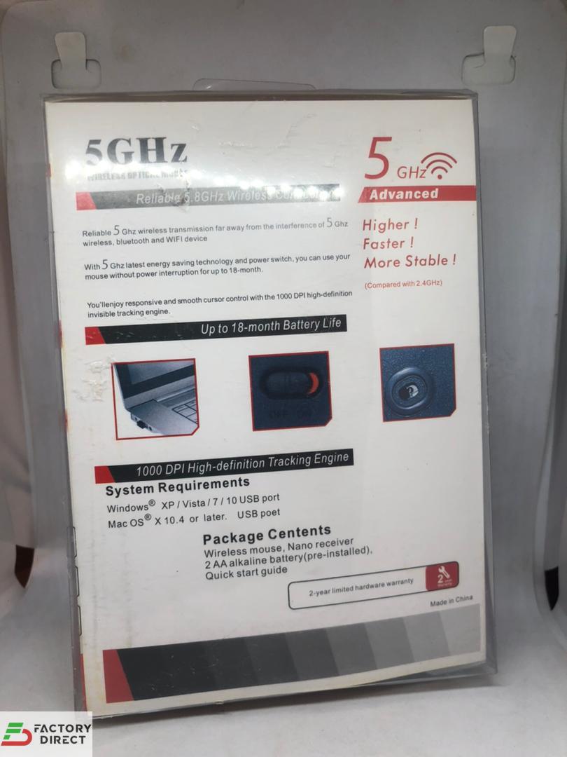 HP 5GHz Original Optical Wireless Mouse – High-Speed Precise Tracking, Compact Design & 18m Battery Life - Image 2