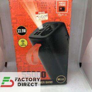 New Age 55,000mAh Polymer Power Bank – 22.5W Fast Charging, Turbo Ultra 5 with LED Digital Display & Torch