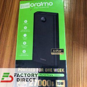 Oraimo Traveler 3 Byte 27,000mAh Massive Power Bank – Triple Input & Dual Output with LED Digital Display