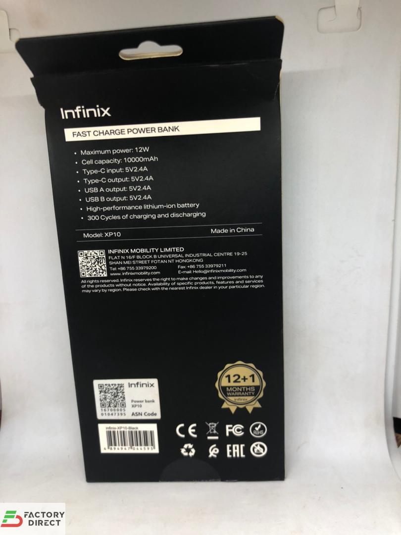 The Infinix XPower 10 GO delivers 12W fast charging in a pocket-sized design. Perfect for travel and daily emergencies.