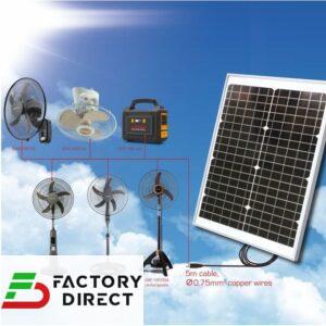 product-grid-gallery-item QASA 18V 10W Monocrystalline Solar Power Kit with AC/DC Inverter, Battery & Multiple Fan Bundle – Off-Grid Renewable Energy Solution for Home and Camping