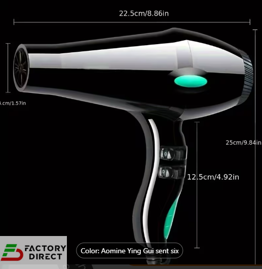 iBlue Air Protection Professional 2200W Hair Dryer – High Power Anion Blow Dryer with Blue Light Hair Care, 6-Piece Styling Attachment Set for Barbershops and Home Use - Image 2