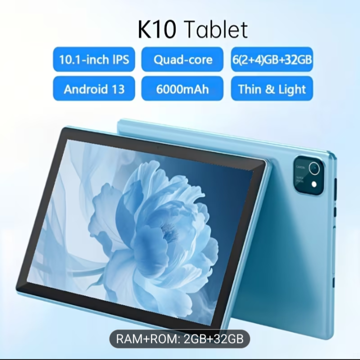 Sleek and Smart: Ultra Slim FD K10 Tablet New Light Blue Tablet - Image 3