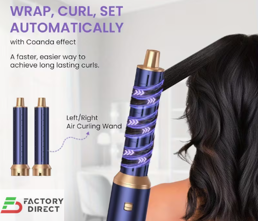Luxe Pro 5-in-1 High-Speed Hair Styler & Automatic Air Curling Wand (1000W, 60,000 RPM) - Image 2