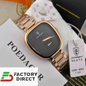 POEDAGAR Female Minimalist Quartz Watch (Rose Gold)