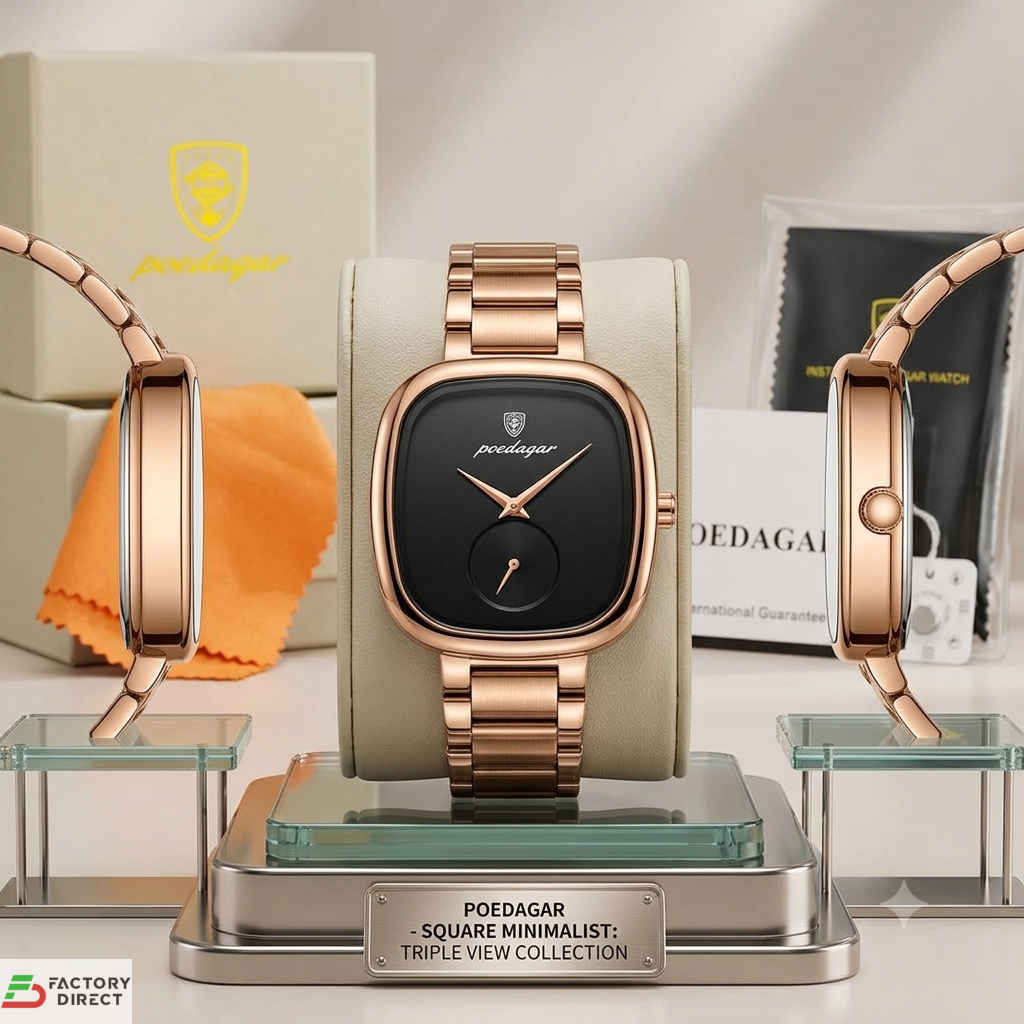 POEDAGAR Female Minimalist Quartz Watch (Rose Gold) - Image 2