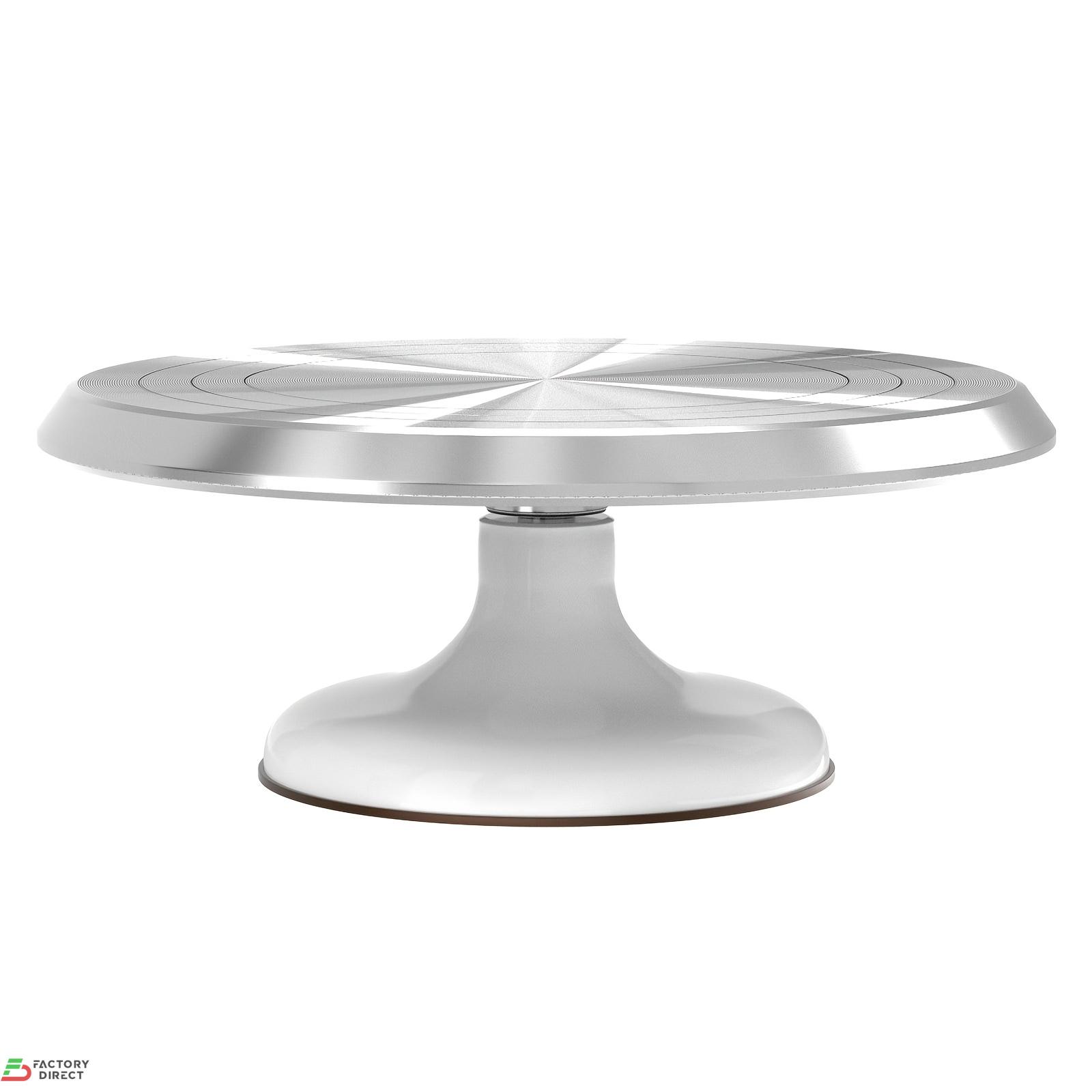 Rotating Baking Cake Turntable & Decoration Table – White/Pink 25.4 cm (10-Inch) - Image 3