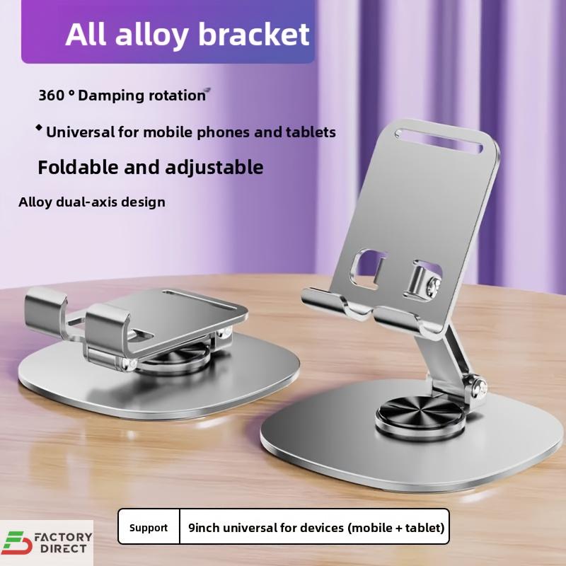360° Rotating Metal Desktop Phone & Tablet Stand (Foldable & Adjustable) - Image 7