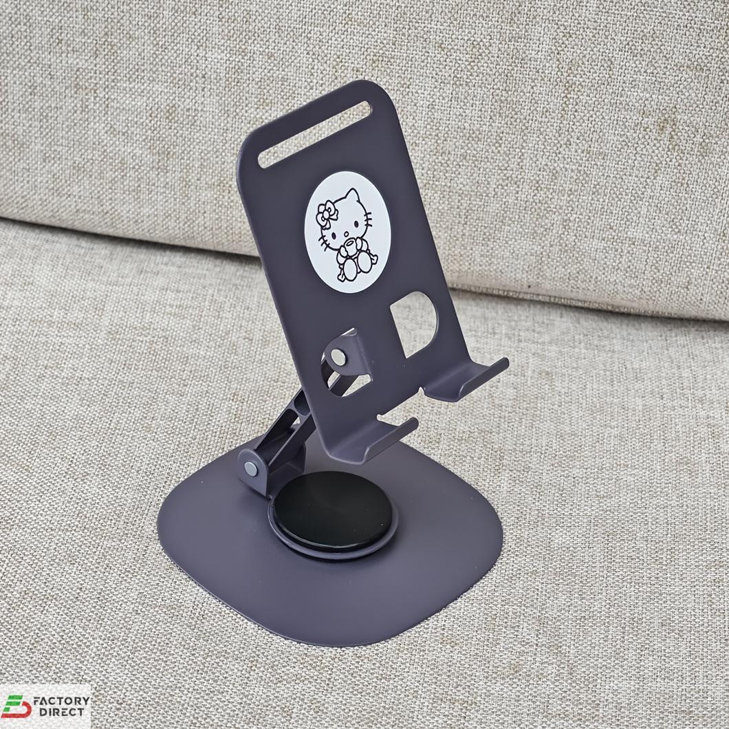 360° Rotating Metal Desktop Phone & Tablet Stand (Foldable & Adjustable) - Image 6