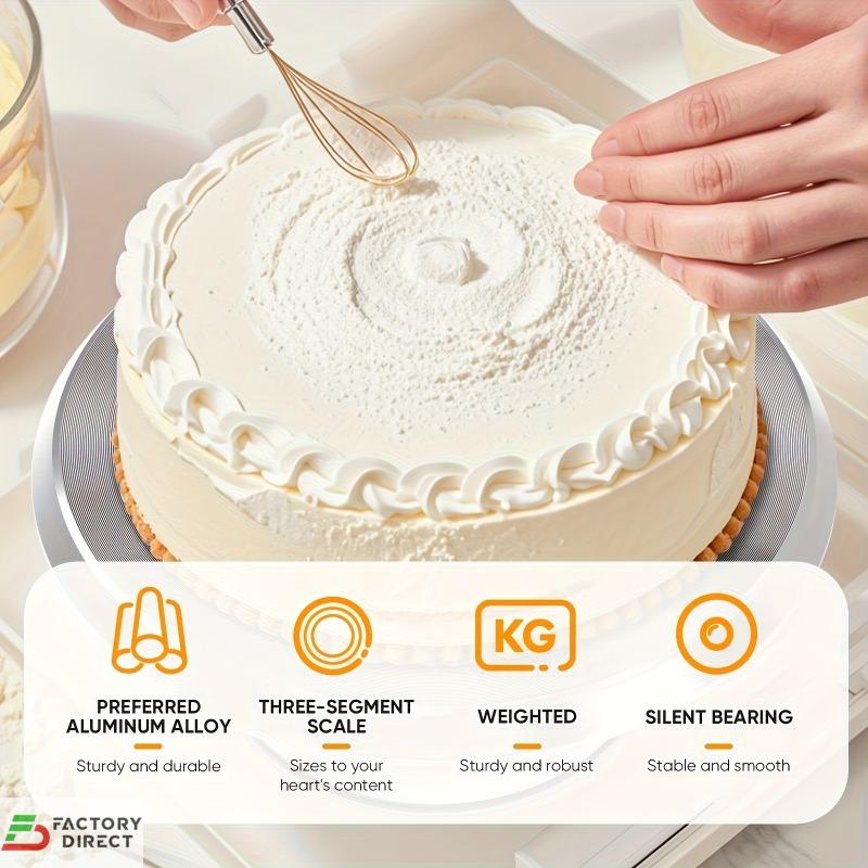 Rotating Baking Cake Turntable & Decoration Table – White/Pink 25.4 cm (10-Inch) - Image 7