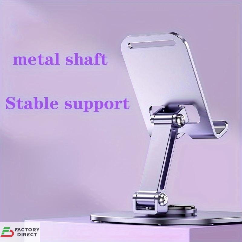 360° Rotating Metal Desktop Phone & Tablet Stand (Foldable & Adjustable) - Image 3