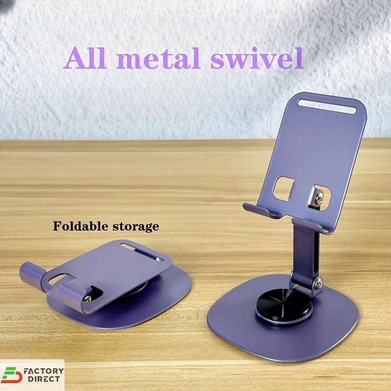 360° Rotating Metal Desktop Phone & Tablet Stand (Foldable & Adjustable) - Image 4