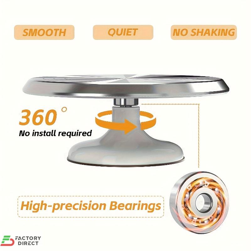 Rotating Baking Cake Turntable & Decoration Table – White/Pink 25.4 cm (10-Inch) - Image 4