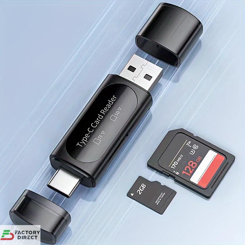 USB Memory Card Reader 4-in-1 USB-C & USB-A Dual Slot SD/TF